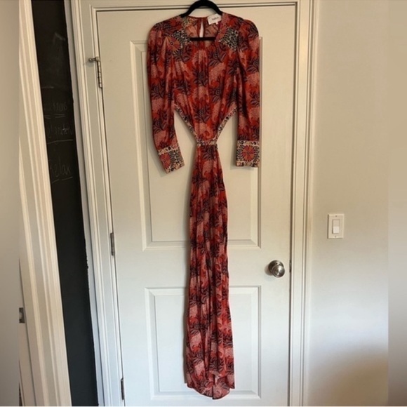 ba&sh Gabriel Cut Out Open Back Floral Print Maxi Dress - Picture 8 of 10